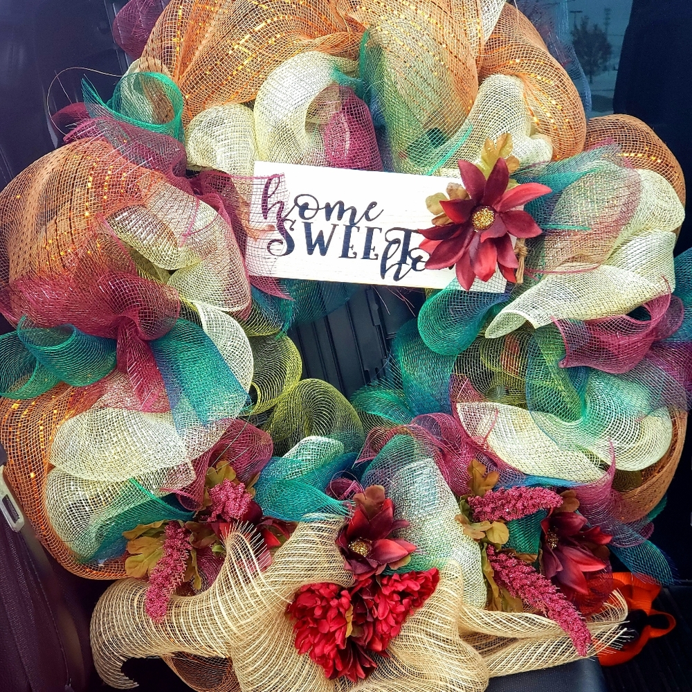 Everyday Front Door Wreath Home Sweet Home